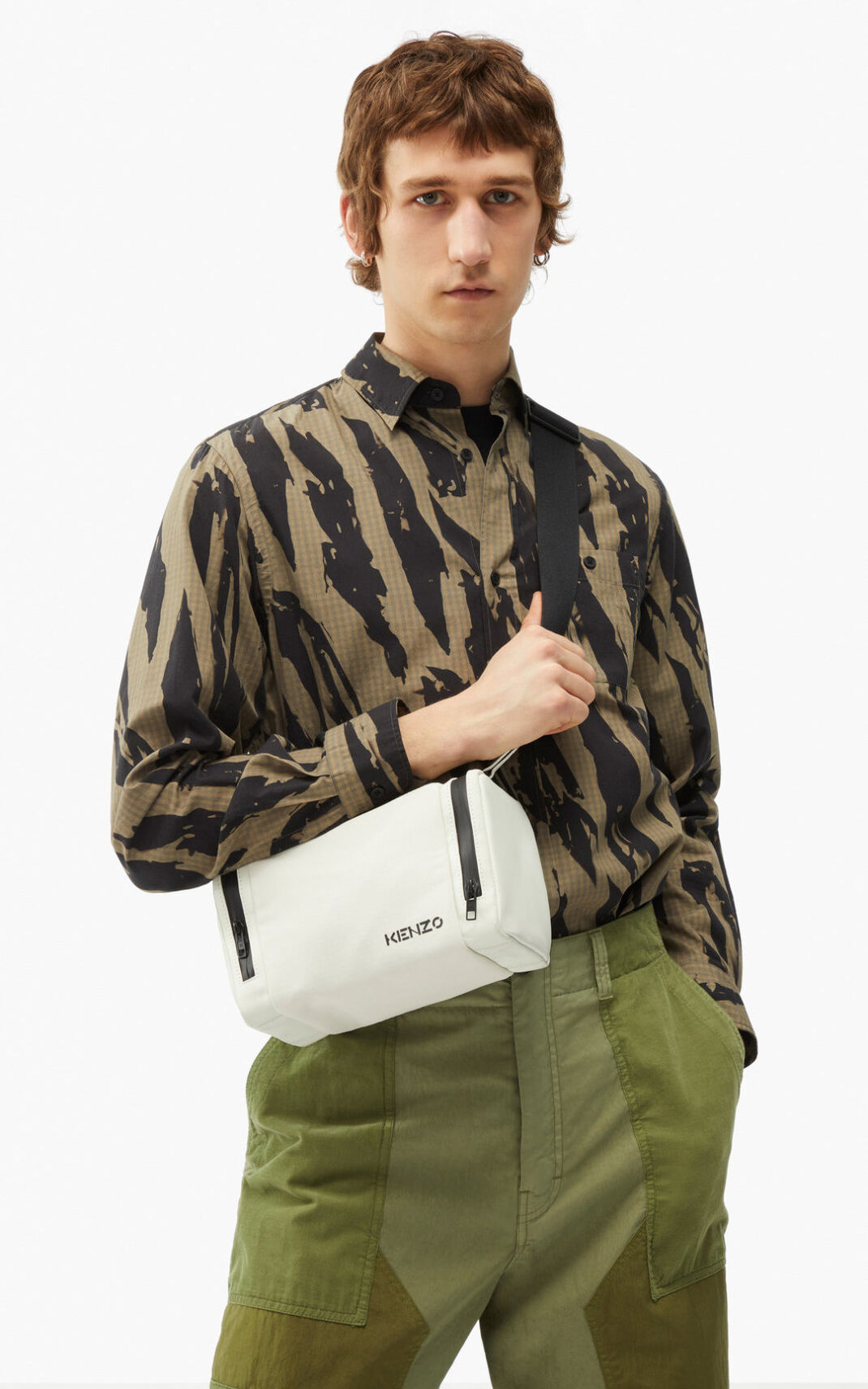 Sac Bandoulière Kenzo Small Kamera Homme Blanche | ROIP-27981